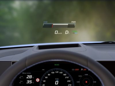 Un'immagine dell'head-up display che vi guida con la IONIQ 5 N.