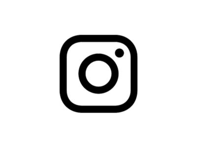Instagram icon in black and white.