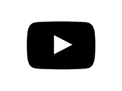 Youtube icon in black and white.