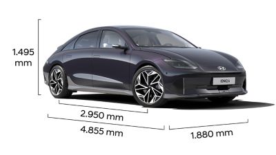 IONIQ 6 dimension imagery.