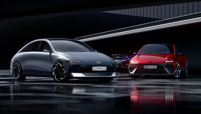 Obrázek nového IONIQ 6 a IONIQ 6 N Line odhalený na Seoul Mobility Show.