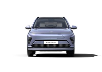 El frontal del nuevo Hyundai KONA Eléctrico destaca con los faros Horizon Seamless.