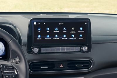 10,25-Zoll-Touchscreen des Hyundai KONA Elektro.
