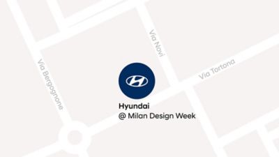Map showing Hyundai’s location for its presence at Milan Design Week.