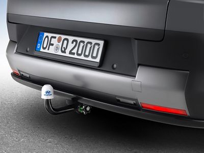 Hyundai NEXO with mounted tow bar transport accessory.