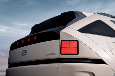Hyundai NEXO Fuel Cell Electric Vehicle close up of rear lights.