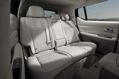 Close up look at the seats inside the Hyundai NEXO.	
