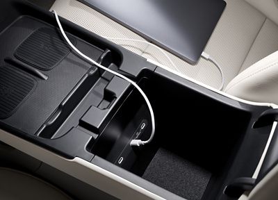 USB-C ports on board the Hyundai NEXO.