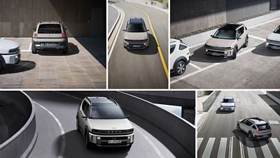 A collage of images of the safety features of the all-new Hyundai NEXO hydrogen-powered SUV.