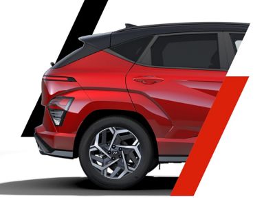 The side of the Hyundai KONA N Line with its sporty trim.