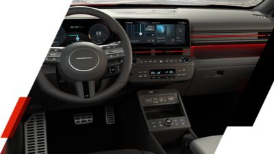 The interior design of the cockpit inside of the Hyundai N Line models.