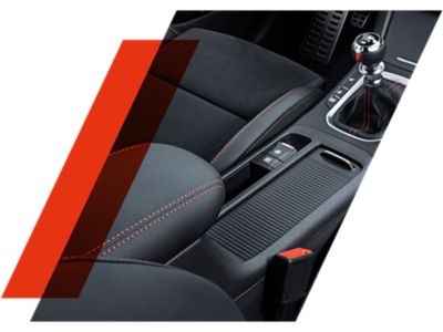 The red accent stitching can be found everywhere in the interior of the Hyundai N Line models.