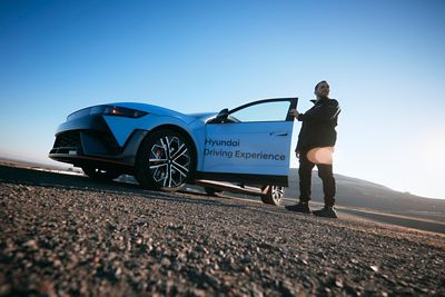 A Hyundai i30 N on track during a Hyundai Driving Experience event.