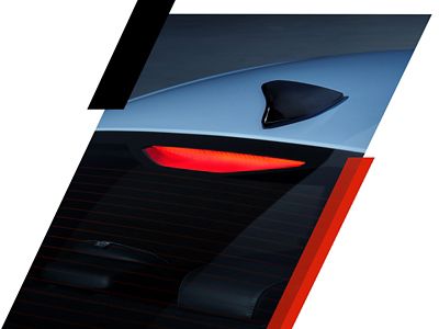Close up of the iconic triangular third brake light on the Hyundai IONIQ 6 N.