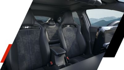 The motorsport-inspired interior design of the Hyundai N models.