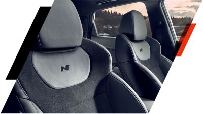 The sport seats inside of the Hyundai N models for excellent support during sporty driving.