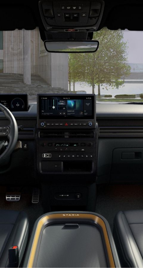 Hyundai STARIA Electric VIP interior display and dashboard view.
