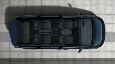 Hyundai STARIA Electric VIP interior seating layout from above.