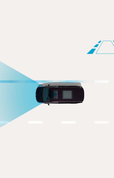 Rear Cross-Traffic Collision-Avoidance Assist: Hyundai STARIA Electric brakes while reversing as sensors detect an approaching vehicle.