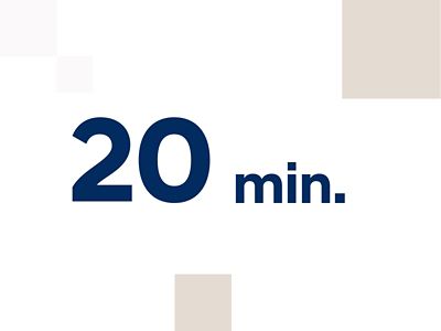 Een afbeelding van de woorden 20 min.
