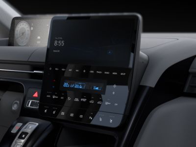 The STARIA Hybrid's infotainment touchscreen for easy control of all features. 