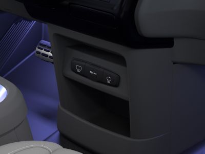 The rear seat USB chargers in Hyundai STARIA Hybrid.