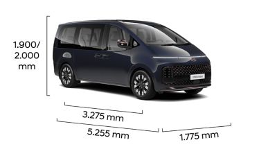 Die Abmessungen des Hyundai STARIA HEV