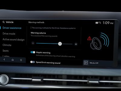 The acoustic warning with 4 different volume levels.