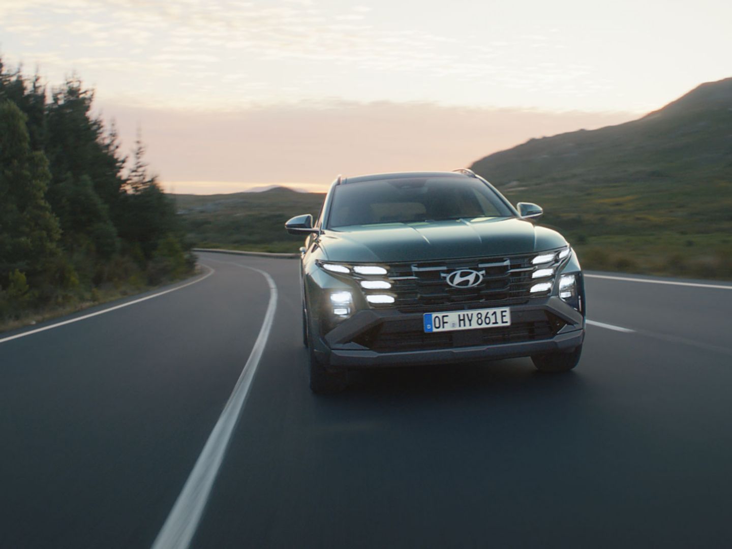 Hyundai TUCSON on a mountain road