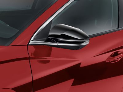 door mirror caps in piano black optic Hyundai Genuine accessory for TUCSON SUV.