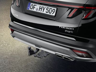 Hyundai Origineel accessoire trekhaak aan de achterkant van de TUCSON SUV.