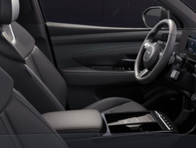 De nieuwe armsteun en middenconsole van de Hyundai TUCSON Plug-in Hybrid. 