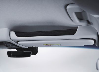 The roof tray storage compartment of the Hyundai STARIA Hybrid multi-purpose vehicle.