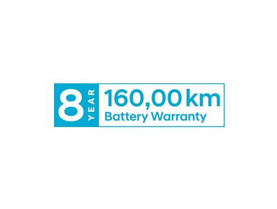 The Hyundai 8 year Battery Warranty badge.