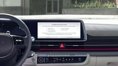 Nota di rilascio di un nuovo aggiornamento per il veicolo sullo schermo del sistema di infotainment di Hyundai IONIQ 6 