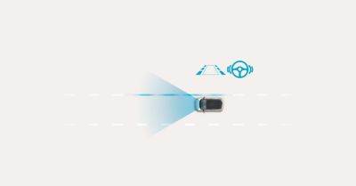 L’Assistance active au maintien de voie (LKA) Hyundai SmartSense vous aide à rester dans votre voie.