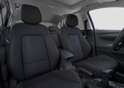 A picture of the front seats of the Hyundai i20.