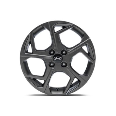 La jante en alliage noir 16", 6.0Jx16, est adaptée pour les pneus 195/55 R16 de Hyundai i20.