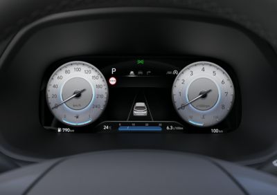 The 10.25” multimedia touchscreen display showing numerous function icons, above two air vents.