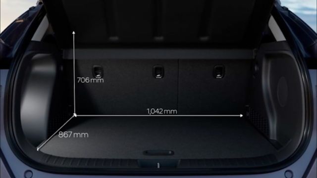 dimensioni bagagliaio di Hyundai KONA:466 litri di spazio di carico con i sedili alzati