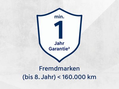 Symbolbild: Mindestens 1 Jahr Garantie für Fremdmarken-Gebrauchte bis zu 160.000 km Laufleistung.