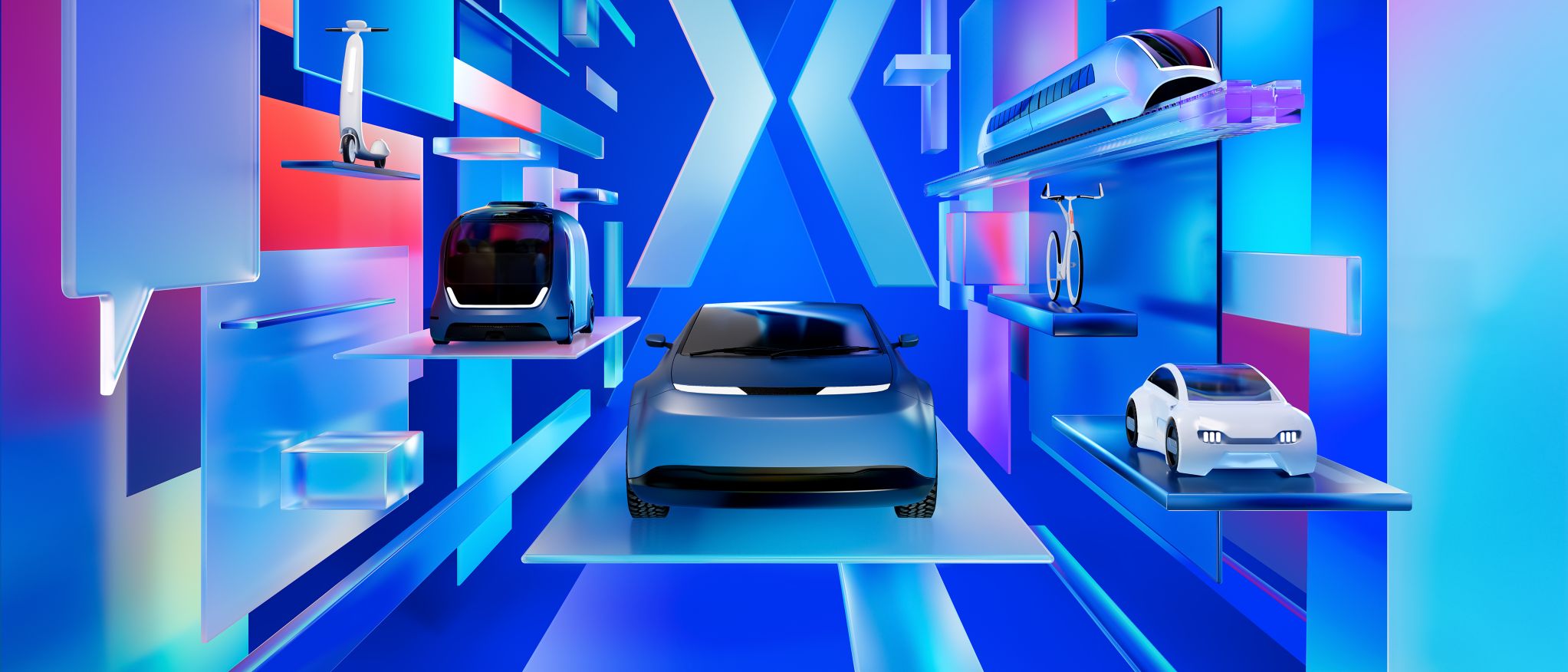 Futuristisk bile av konseptbiler. illustrasjon.