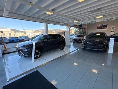 Assistente Hyundai controlla lo pneumatico di un modello Hyundai