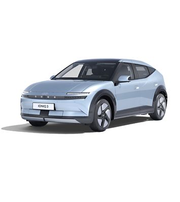 Hyundai IONIQ 3 på hvit bakgrunn