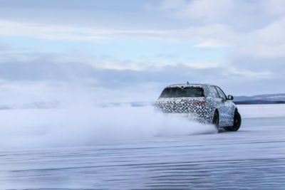 Hyundai IONIQ 5 N high-performance EV shown drifting on snow.