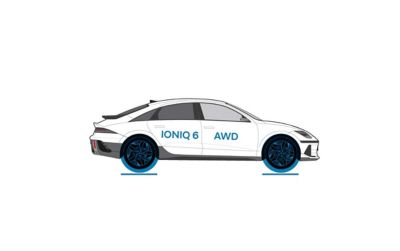 Ikon av IONIQ 6 AWD. Illustrasjon.