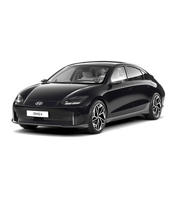 IONIQ 6 på hvit bakgrunn. Foto.