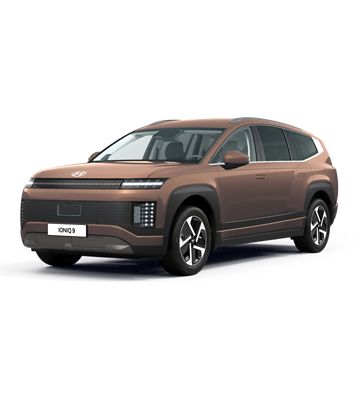 IONIQ 9 7-seter på hvit bakgrunn. Foto.