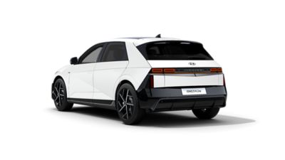 Rear view of the new Hyundai IONIQ 5 N Line S in Atlas White.