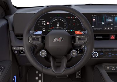 Immagine del volante in pelle di Hyundai IONIQ 5 N 100% elettrica